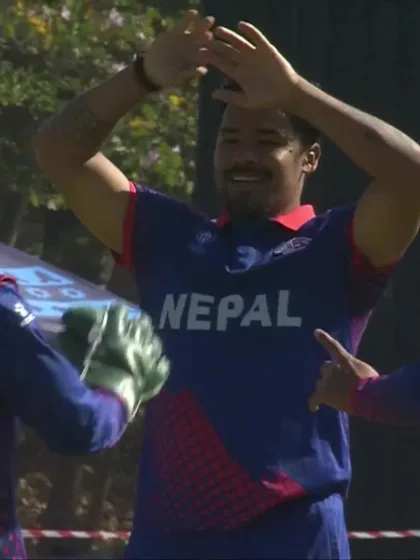 Logo of Nosthush Kenjige - Wicket - Nepal vs USA