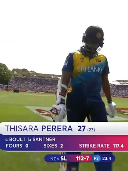 Logo of CWC19: NZ v SL - Perera holes out to Boult in the deep 