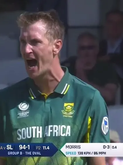 WICKET: Kusal Mendis falls to Morris for 11