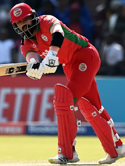 Logo of Kashyap Prajapati out to back up century for Oman on world stage | CWC23 Qualifier
