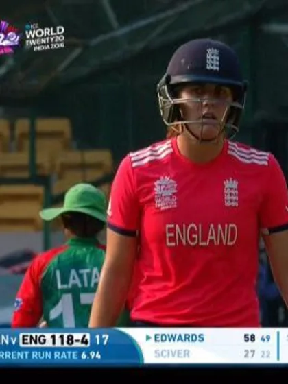 Natalie Sciver Wicket Fall ENG V BAN Video ICC Womens WT20 2016