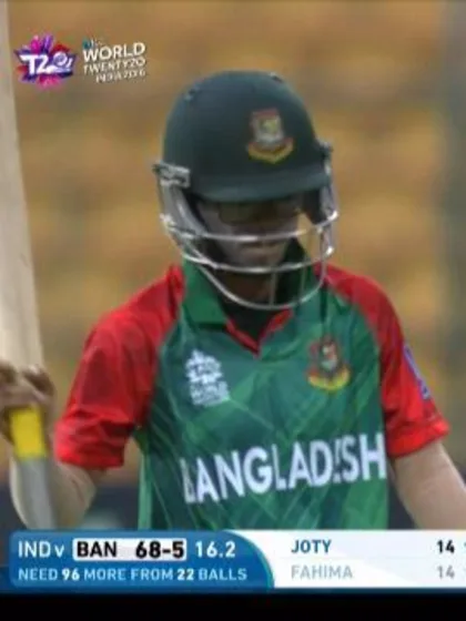 Fahima Khatun Wicket Fall IND V BAN Video ICC Womens WT20 2016