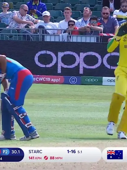 Logo of CWC19: AFG v AUS - Najibullah struck by ball
