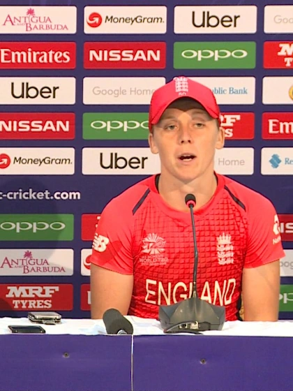 24 November - Antigua - England captain Heather Knight and coach Mark Robinson post-final press conference