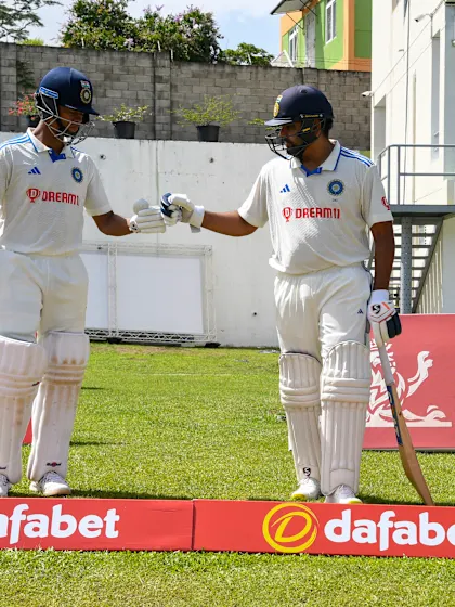 Logo of Rohit Sharma lauds Yashasvi Jaiswal after special debut