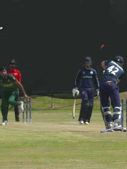 ICC U19 CWC: PAK v SCO – Tahir Hussain strikes twice in first over of the game