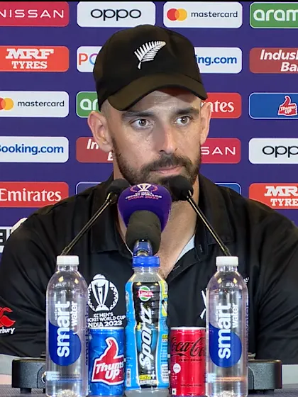 22 October - Dharamsala - New Zealand player Daryl Mitchell post-match press conference