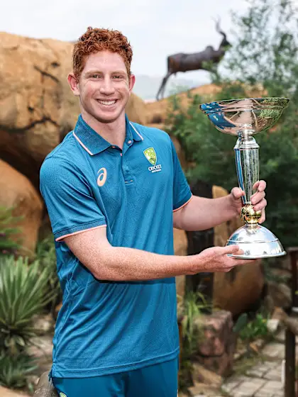 Hugh Weibgen with the U19 Men's CWC Trophy