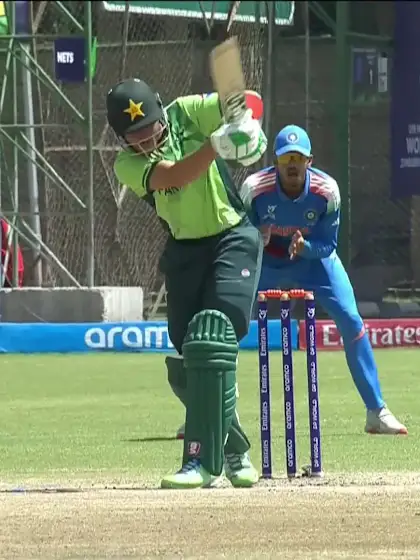Hamza Zahoor with a Four vs. India