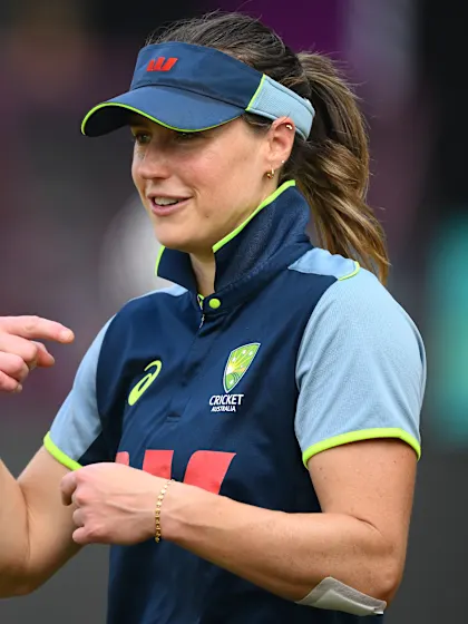 At the Australia nets with Mel Jones | CWC25