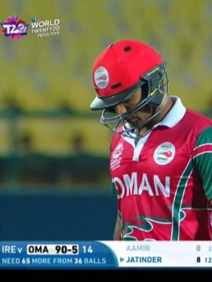 Aamir Kaleem Wicket Fall OMA V IRE Video ICC WT20 2016
