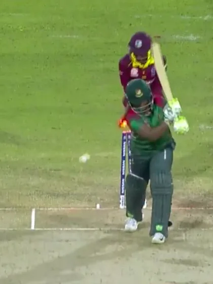 WT20 Match 3: Ayasha Rahman is dismissed against the Windies