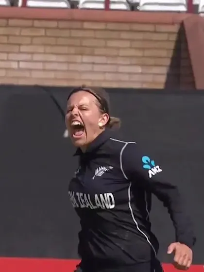 WICKET: Kycia Knight falls to Lea Tahuhu for a duck