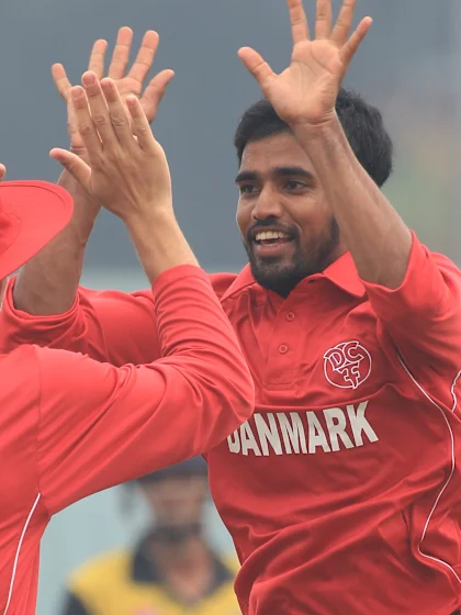 ICC CWC Challenge Group A – DEN v MAS: Denmark's Nikolaj Laegsgaard's catch to dismiss Ramly on 46