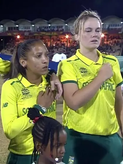 SA v BAN: South African National Anthem plays before the match