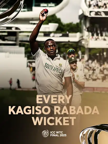 Logo of Every Kagiso Rabada wicket from WTC25 Final