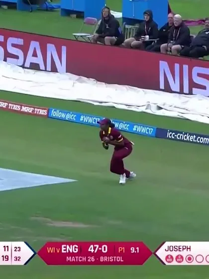 Logo of WICKET: Lauren Winfield falls to Qiana Joseph for 11