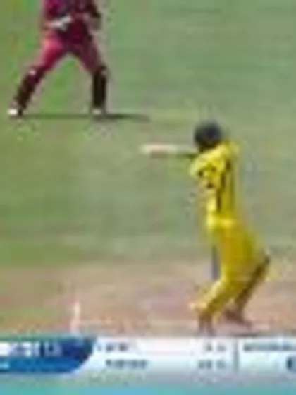 ICC U19 CWC: WI v AUS - Liam Scott hits the first six of the game