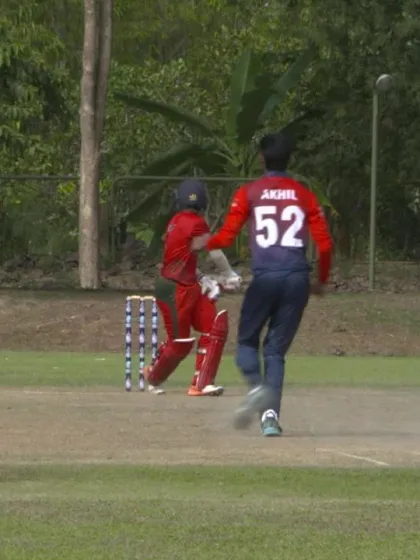 ICC U19 CWC Asia Qualifier Division 2:  Great catch by Nomaan Sidique behind the stumps 