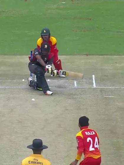 Shabber bowled round his legs by Raza