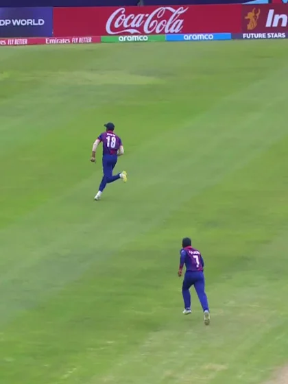 Logo of Sachin Dhas with a Four vs. Nepal