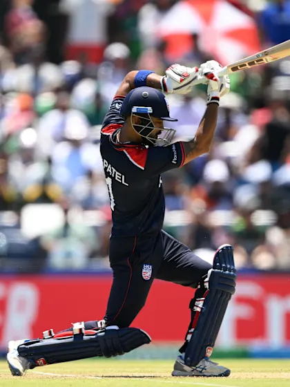 Logo of Monank Patel reaches fifty in style | USA v PAK | T20WC 2024