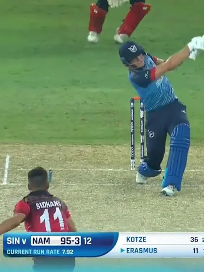 T20WCQ: NAM v SIN – Erasmus smashes four sixes in a row