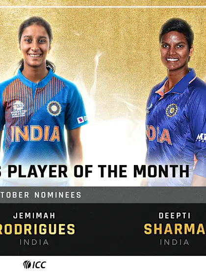 ICC Women's Player of the Month nominees for October 2022 announced