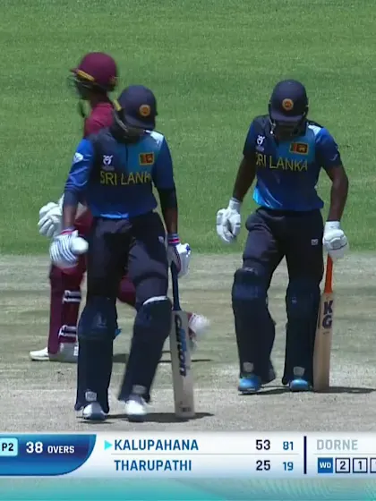 Logo of Malsha Tharupathi with a Four vs. West Indies