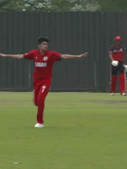 U19 CWC Asia Q Div 1: Oman v Singapore – sharp slip catch from Azam Ali