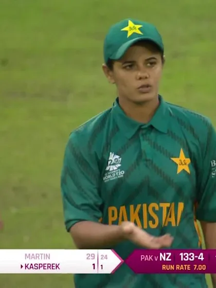 NZ v PAK: Sana Mir sends back Katey Martin