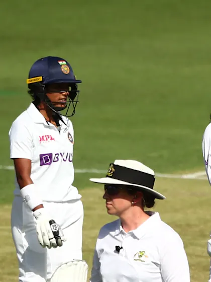 Logo of Australia make strong comeback after Mandhana ton on rain-truncated day two