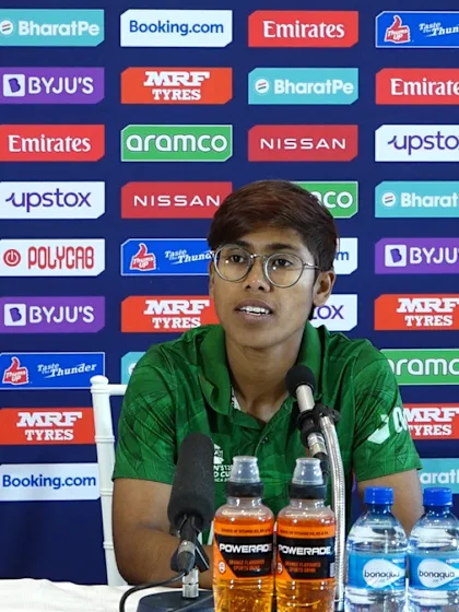 17 February - Cape Town - Bangladesh player Fahima Khatun post-match press conference
