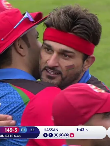 Logo of CWC19: AFG v SL - Hamid Hassan takes his first wicket