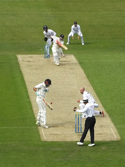 ‘How has it got there?!’: Nicholls' freak dismissal must be seen to be believed