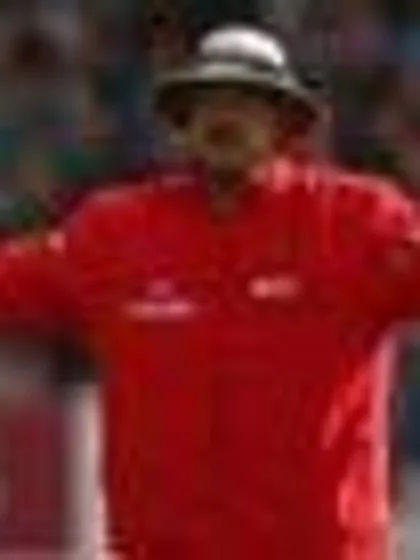 Logo of Umpire Doctrove stands in 100th ODI