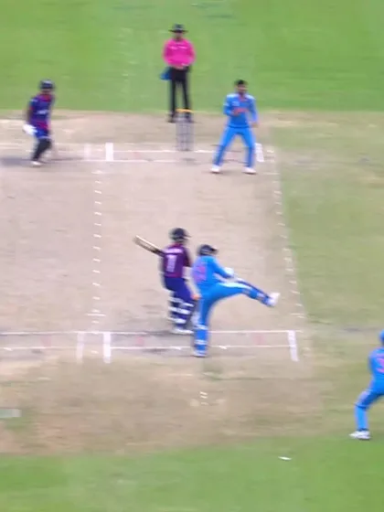 Logo of Arjun Kumal with a Four vs. India