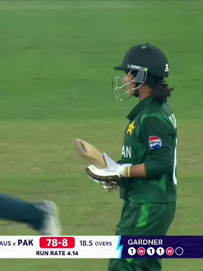 Logo of Nashra Sundhu - Wicket - Australia vs Pakistan