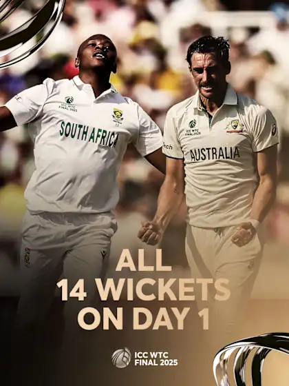 Logo of All 14 wickets to fall on Day 1 of WTC25 Final