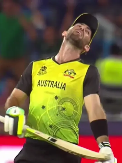 Maxwell finds the fielder after attempting a reverse sweep