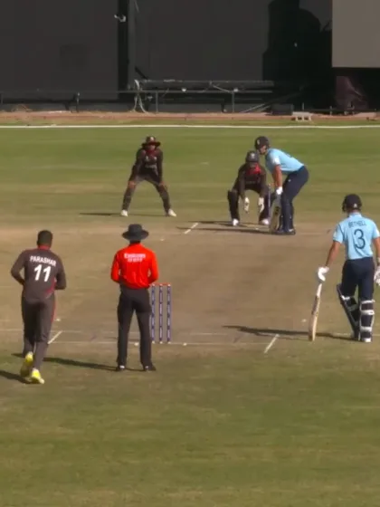 Brilliant caught and bowled by Dhruv Parashar | ENG v UAE | ICC U19 Men's CWC 2022