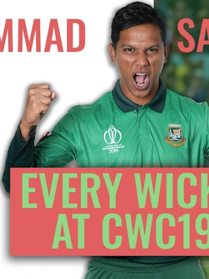 Logo of Every Mohammad Saifuddin wicket at CWC19 | Bowlers month