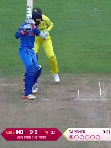WICKET: Smriti Mandhana falls to Ashleigh Gardner for 3