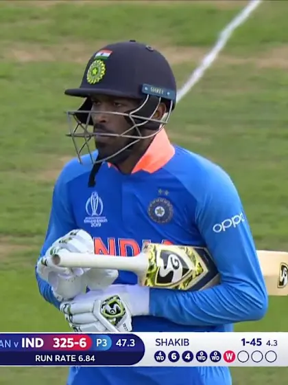 CWC19 WU10: Ban v Ind – Shakib sends back Pandya for 21