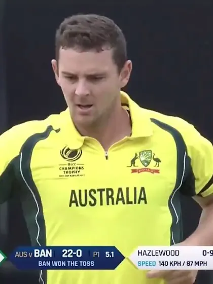 Logo of WICKET: Soumya falls to Hazlewood for 3