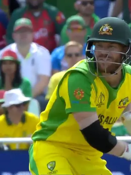 CWC19: AUS v BAN - Warner hooks Mustafizur for his first six