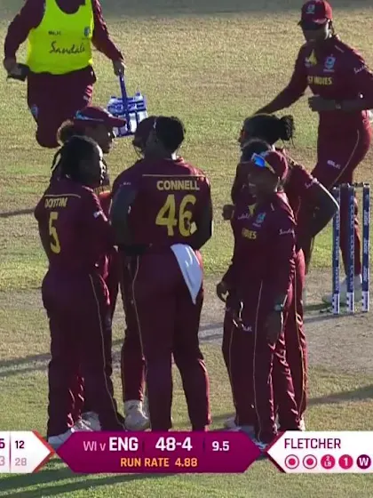 WI v ENG: Tammy Beaumont trapped in front