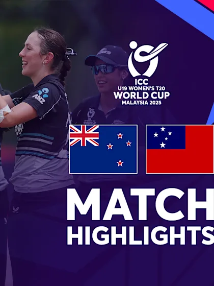 Logo of New Zealand punch Super Six ticket after Samoa win | Match Highlights | U19WC 2025
