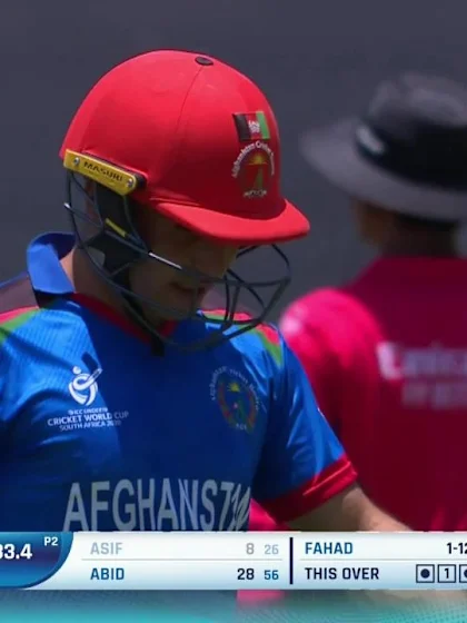 ICC U19 CWC: AFG v PAK – Munir sends back Asif to claim his first wicket