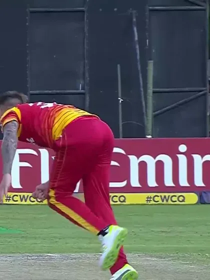 Andy Balbirnie is caught behind off an inside edge through to Brendan Taylor
